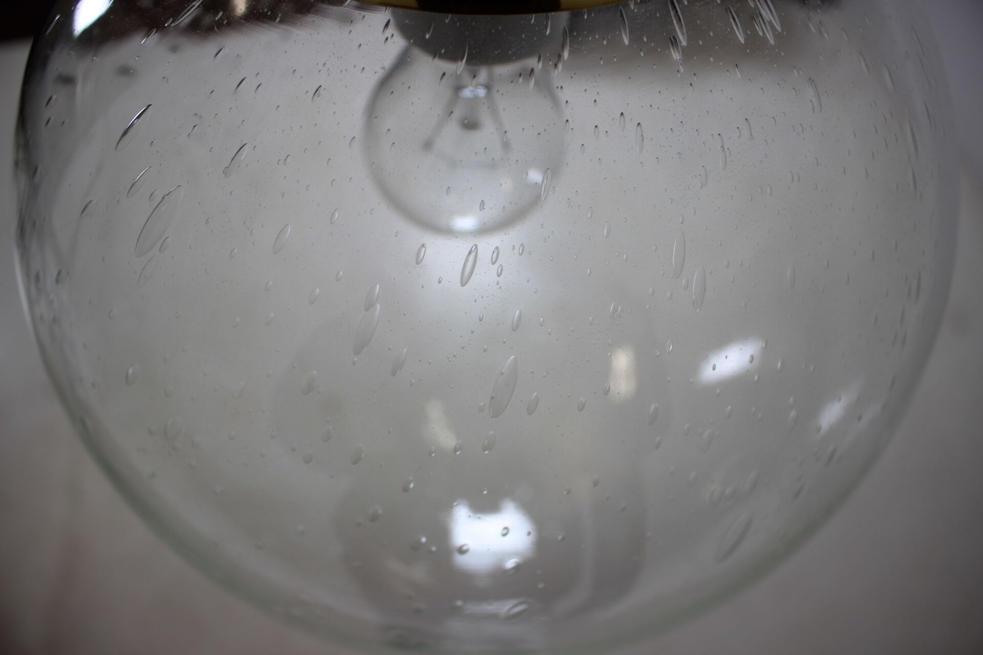 Mid-century big glass pendant from Valašské Meziříčí, 1970´s.