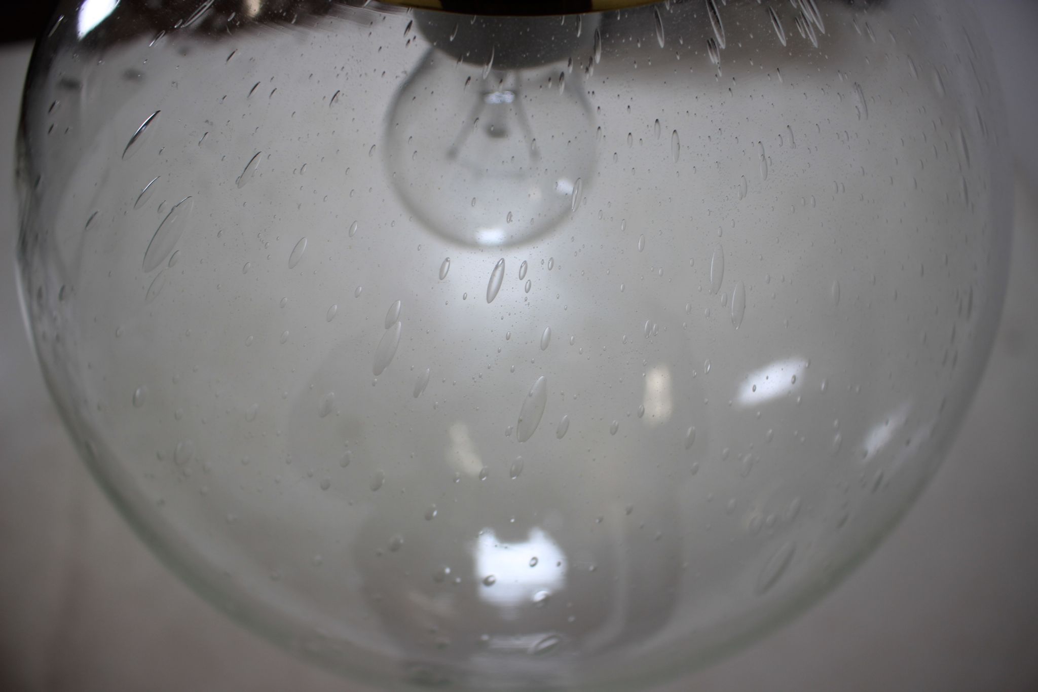 Mid-century big glass pendant from Valašské Meziříčí, 1970´s.
