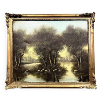 Eugène Petit: Huile sur toile époque Napoléon III