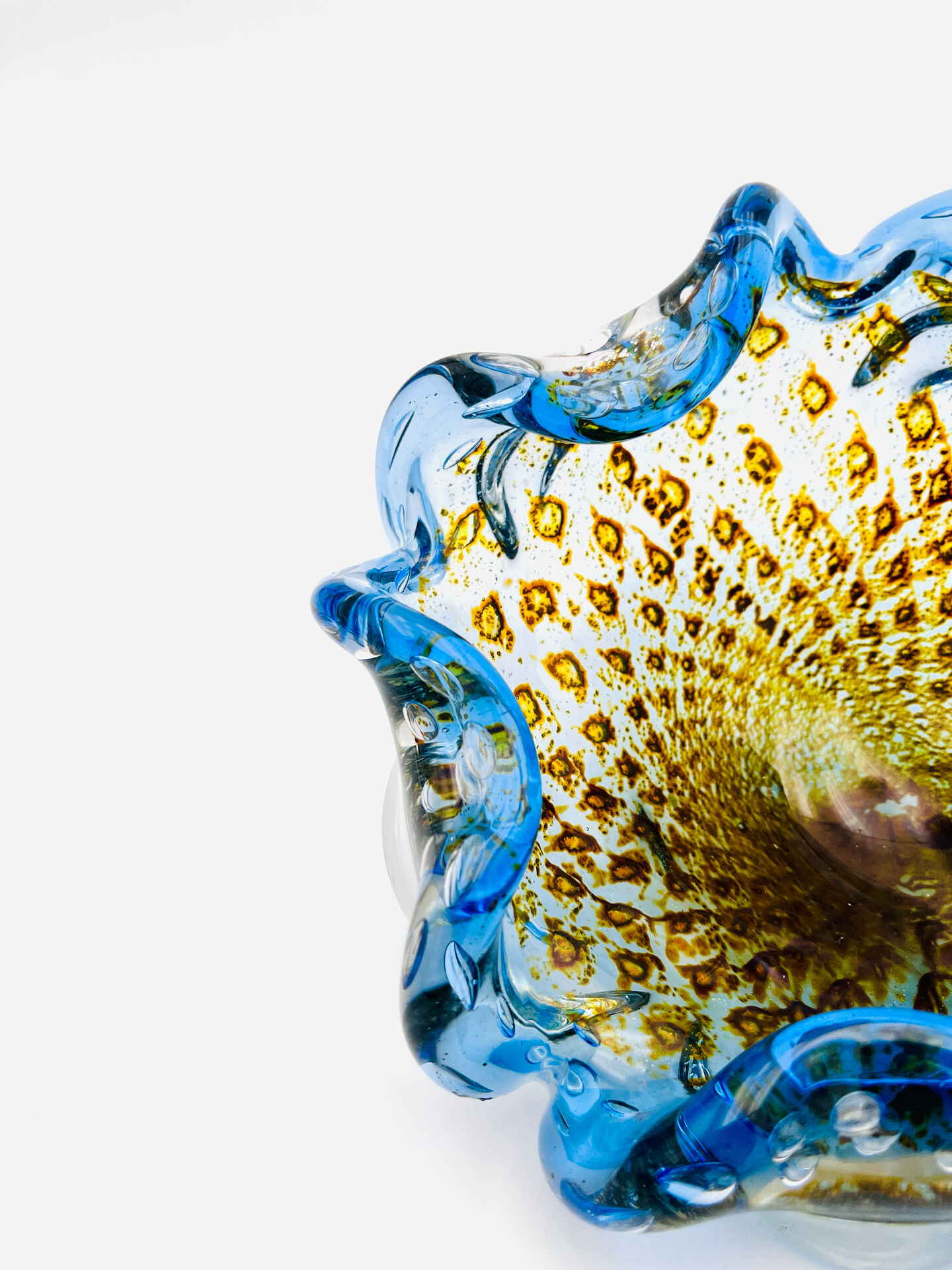 Coupe Murano – Bullicante - inclusion Or & Argent  – Circa 1960