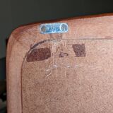 Vintage teak framed mirror with drawer section 64x57cm