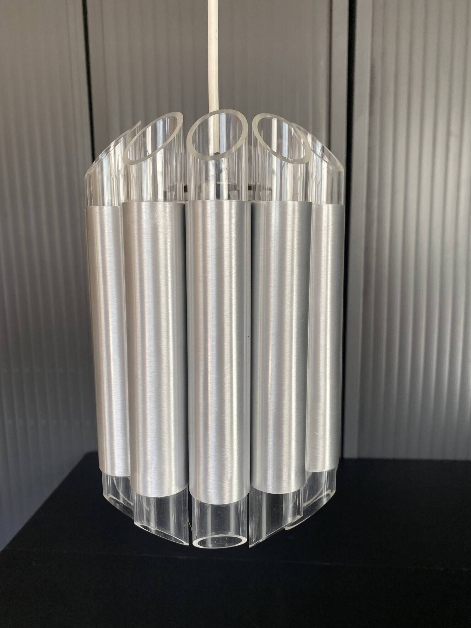 Suspension lamp chandelier ceiling light Aluminium plexi raak septiem B-1205 1960