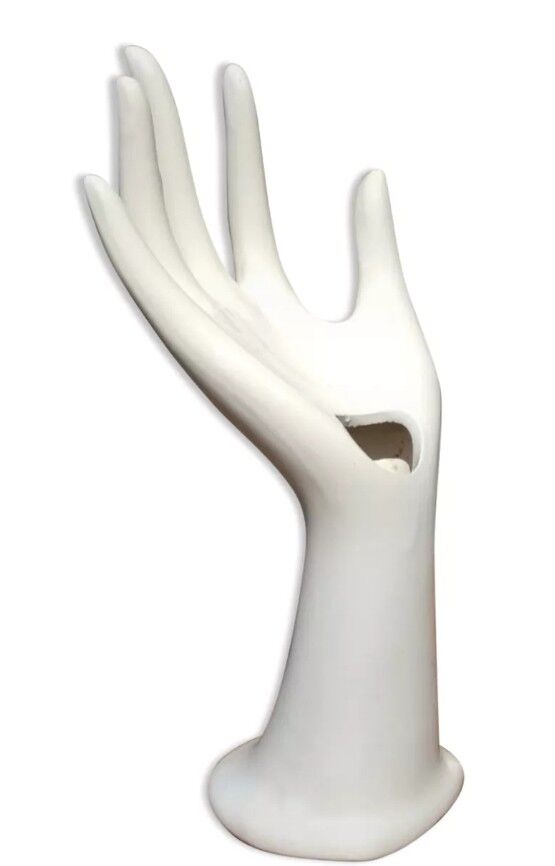 Vintage white hand vase