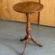 Tripod pedestal table in varnished waxed wood