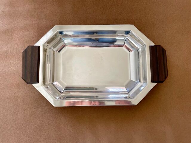 Art Deco silver metal bread basket