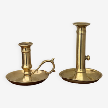 2 brass candle holders