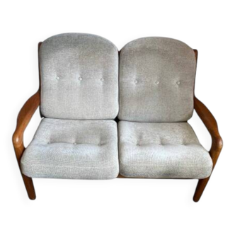 Banquette scandinave en teck massif 1970
