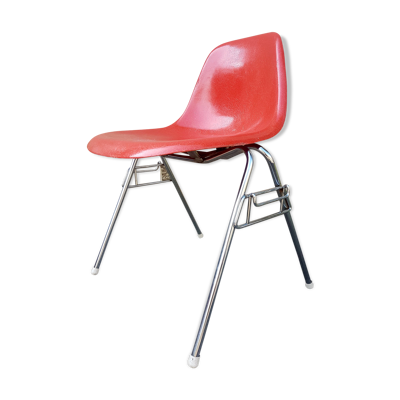 Chaise DSS orange par Charles et Ray Eames pour Herman Miller années 60