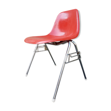 Chaise DSS orange par Charles et Ray Eames pour Herman Miller années 60