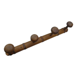 Rustic wooden coat rack turned in imitation of bamboo 1900 4 hooks