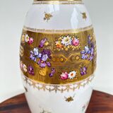 Very large limoges porcelain vase bernardaud white and iris gold