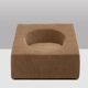 Pair of beige mohair fabric cube armchairs. Contemporary.