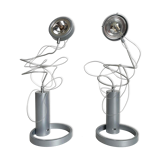 Pair of Postmodern Halogen Designer Table Lamps, Italy 1980's, 1990's