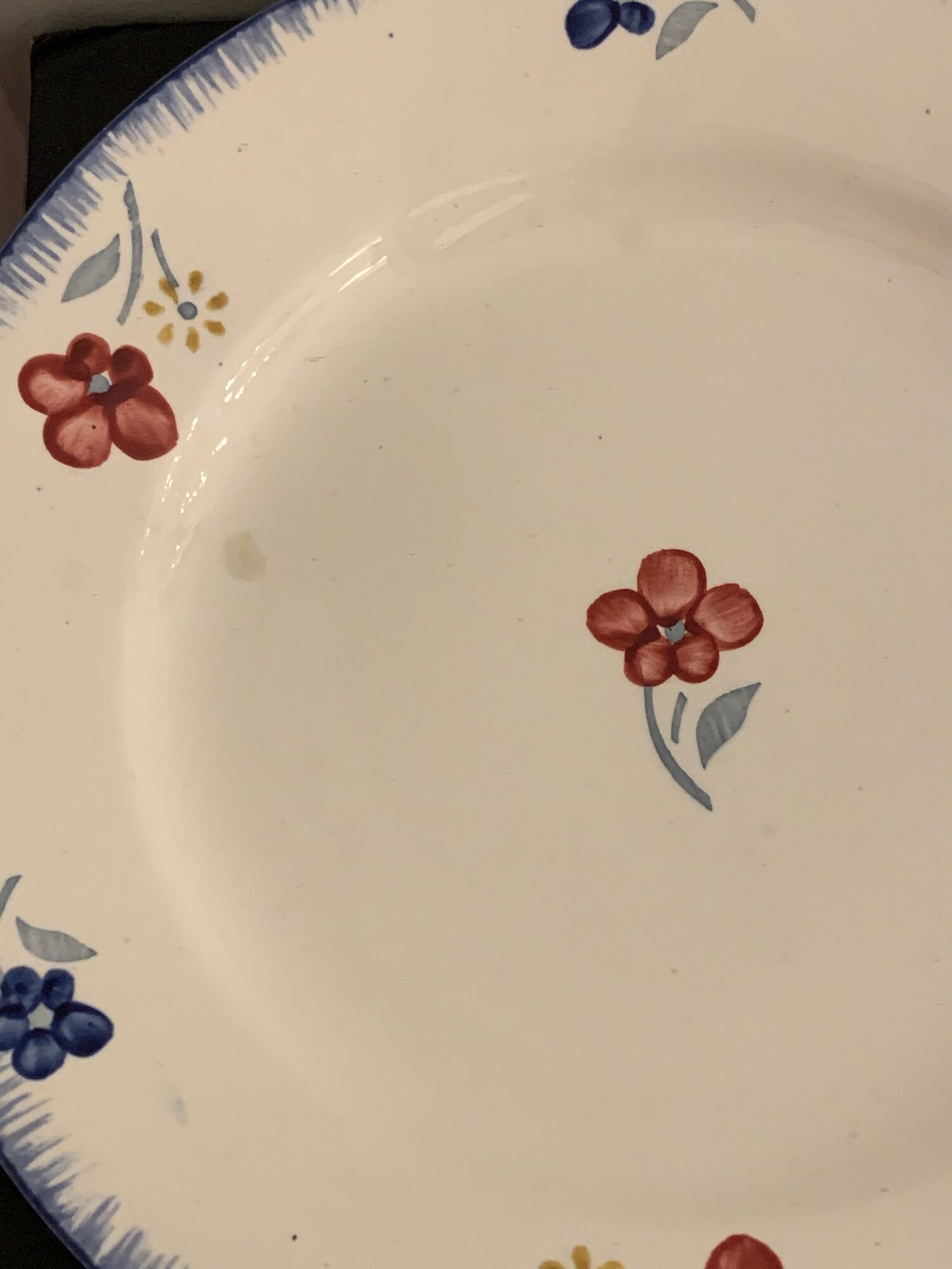 Lot de 6 assiettes plates Digoin Sarreguemines, modèle Mary Lou