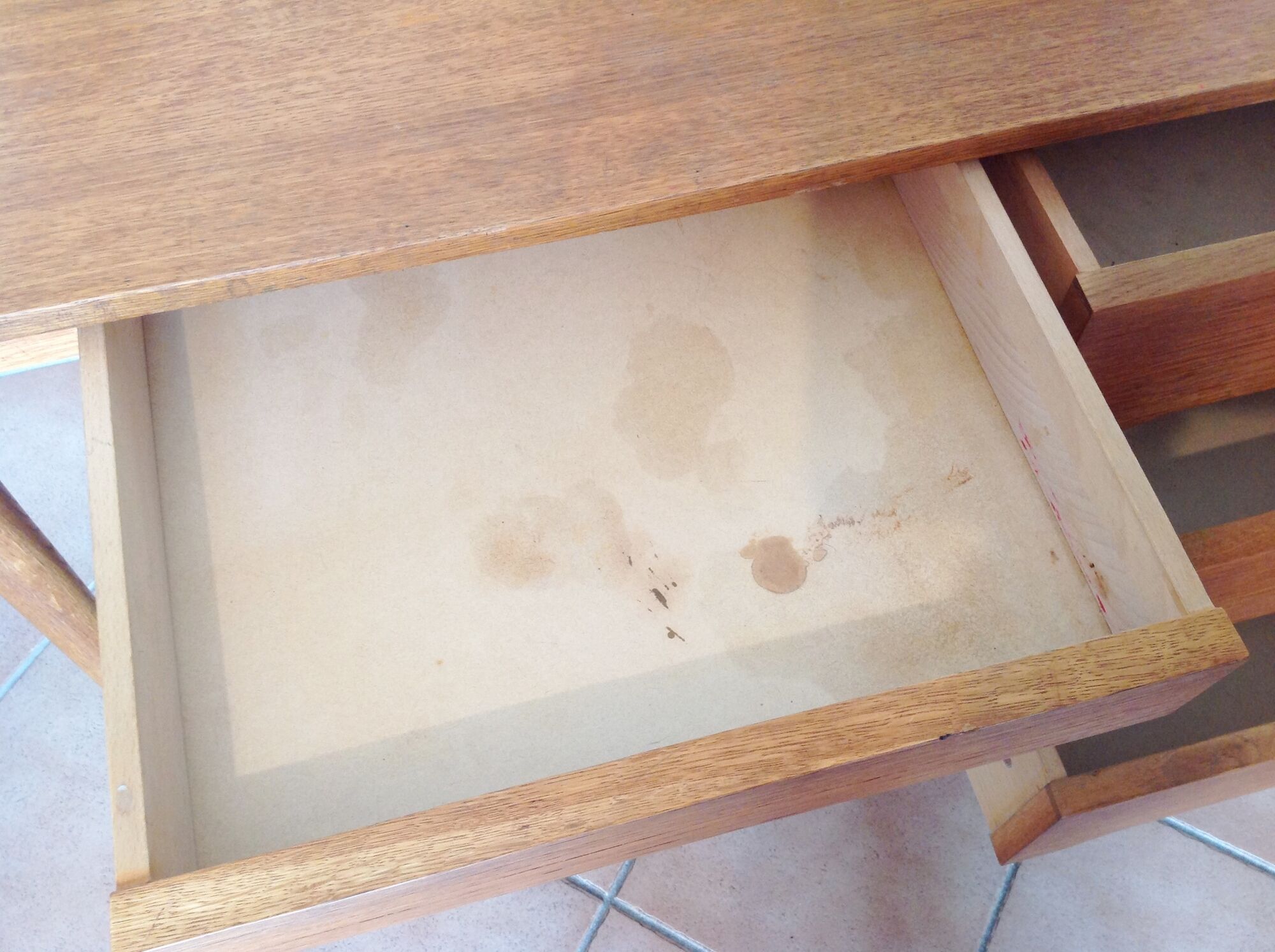 Scandinavian-style verni chene desk / vintage 60s