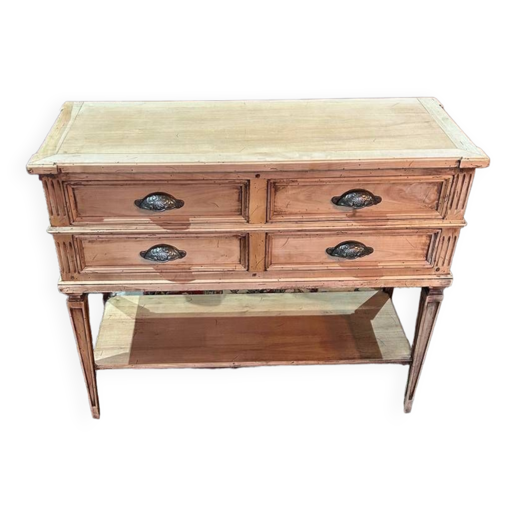 Louis XVI style console in pickled cherry