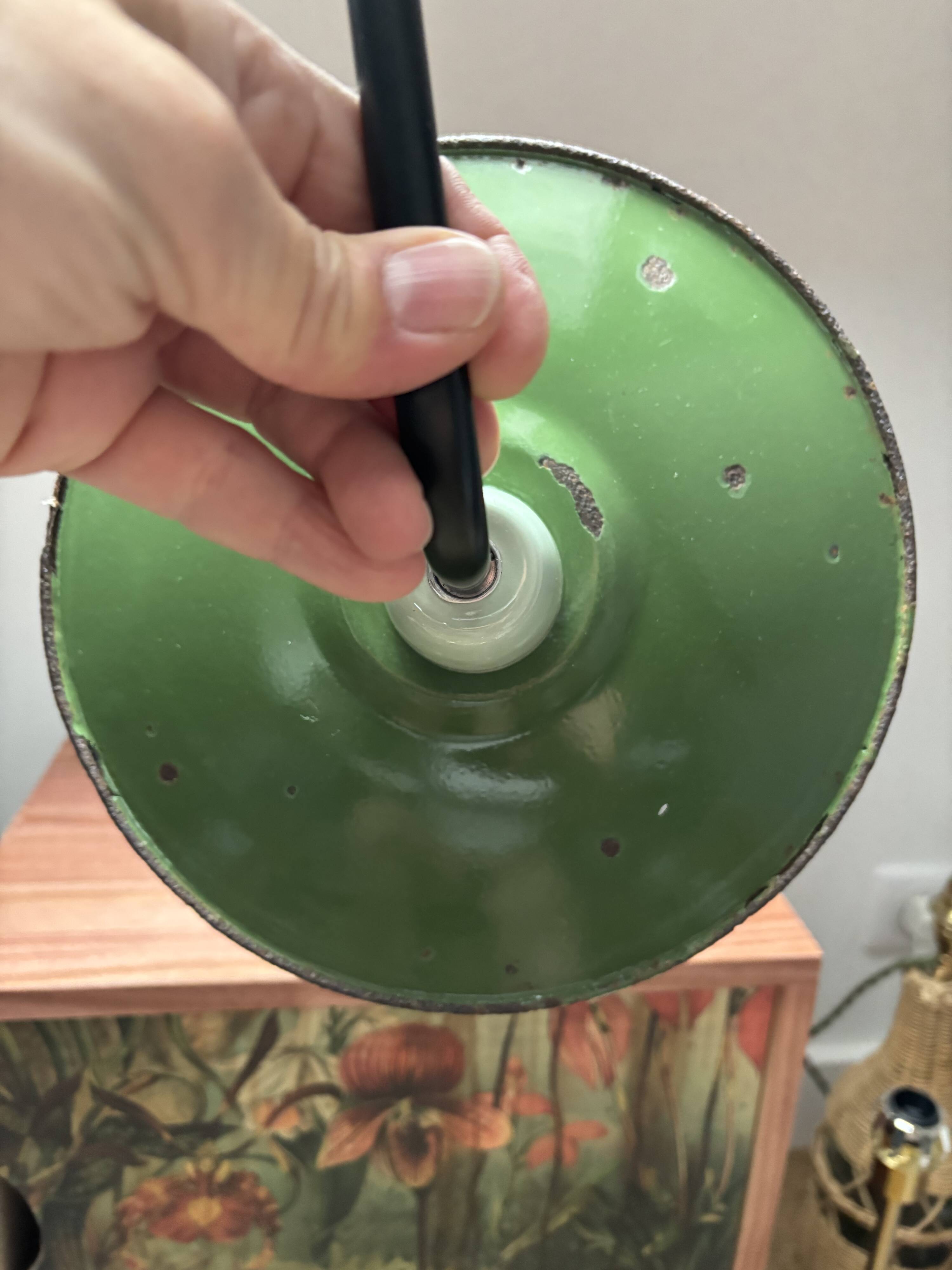 Vintage enamelled sheet metal wall light