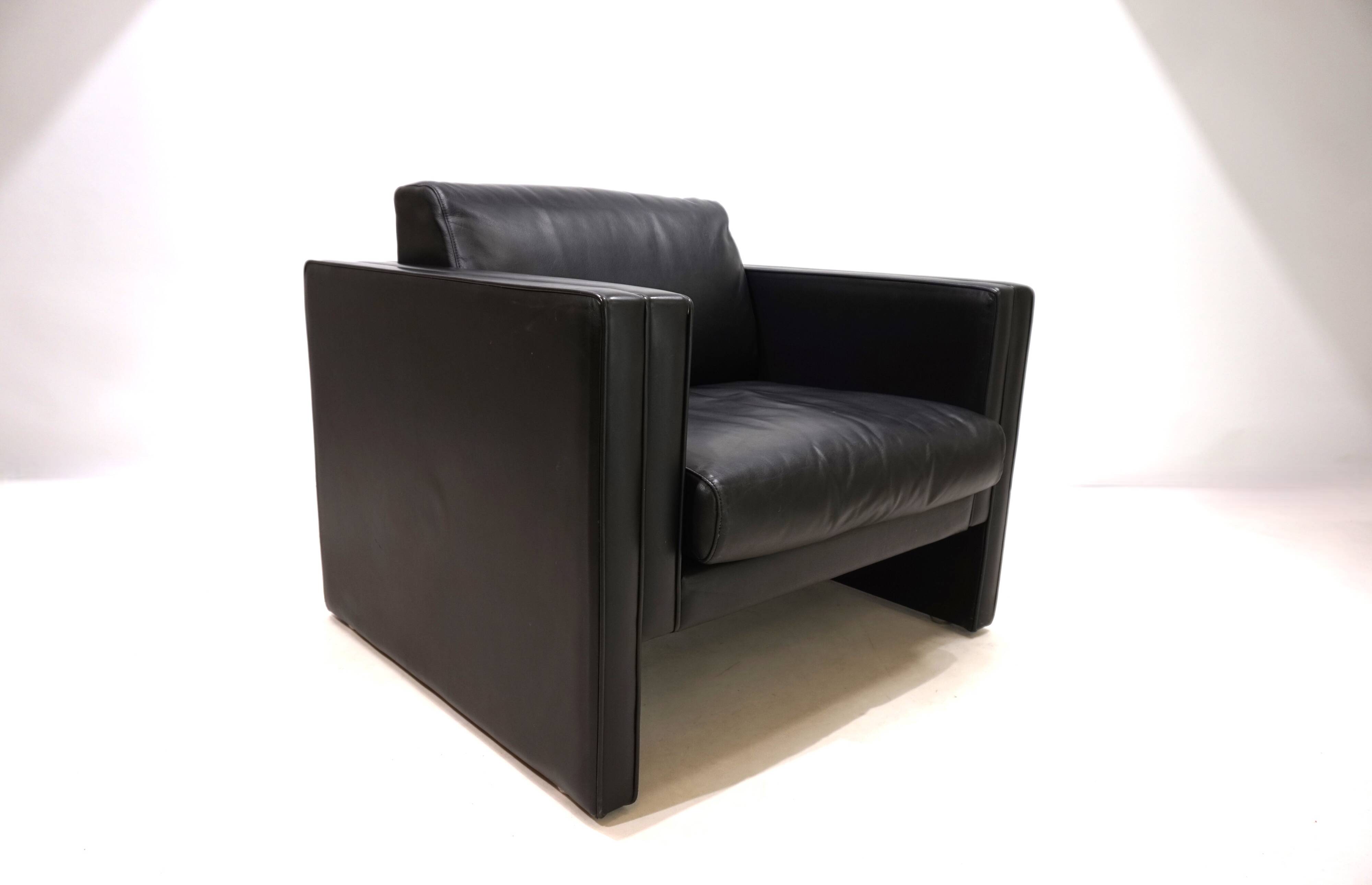 Fauteuil en cuir Knoll Studio Line par Jürgen Lange, 1970