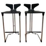 Modern Black and Chromed Barstools from Casamania, Set of 2