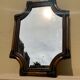 Large format retro decorative vintage wicker and rattan wood mirror