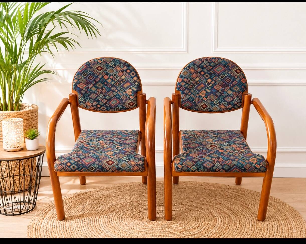 2 armchairs with armrests by Baumann