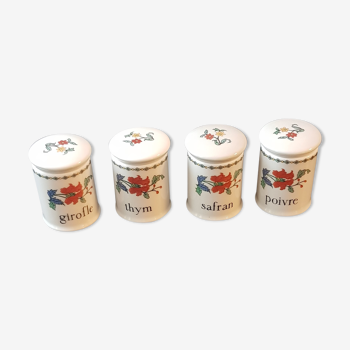 Lot de 4 pots à épices Porcelaine de Paris