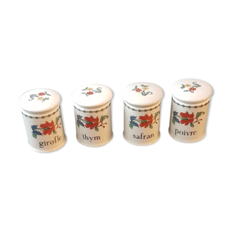 Lot de 4 pots à épices Porcelaine de Paris