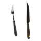 Serving, silvered metal leg cutlery