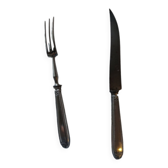 Serving, silvered metal leg cutlery