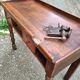 French antique watchmaker's bench – Table with drawers, vice, and original sliding leather surface – circa 1900