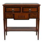 Console ancienne avec plateau en marbre – tiroirs cachés – vers 1900