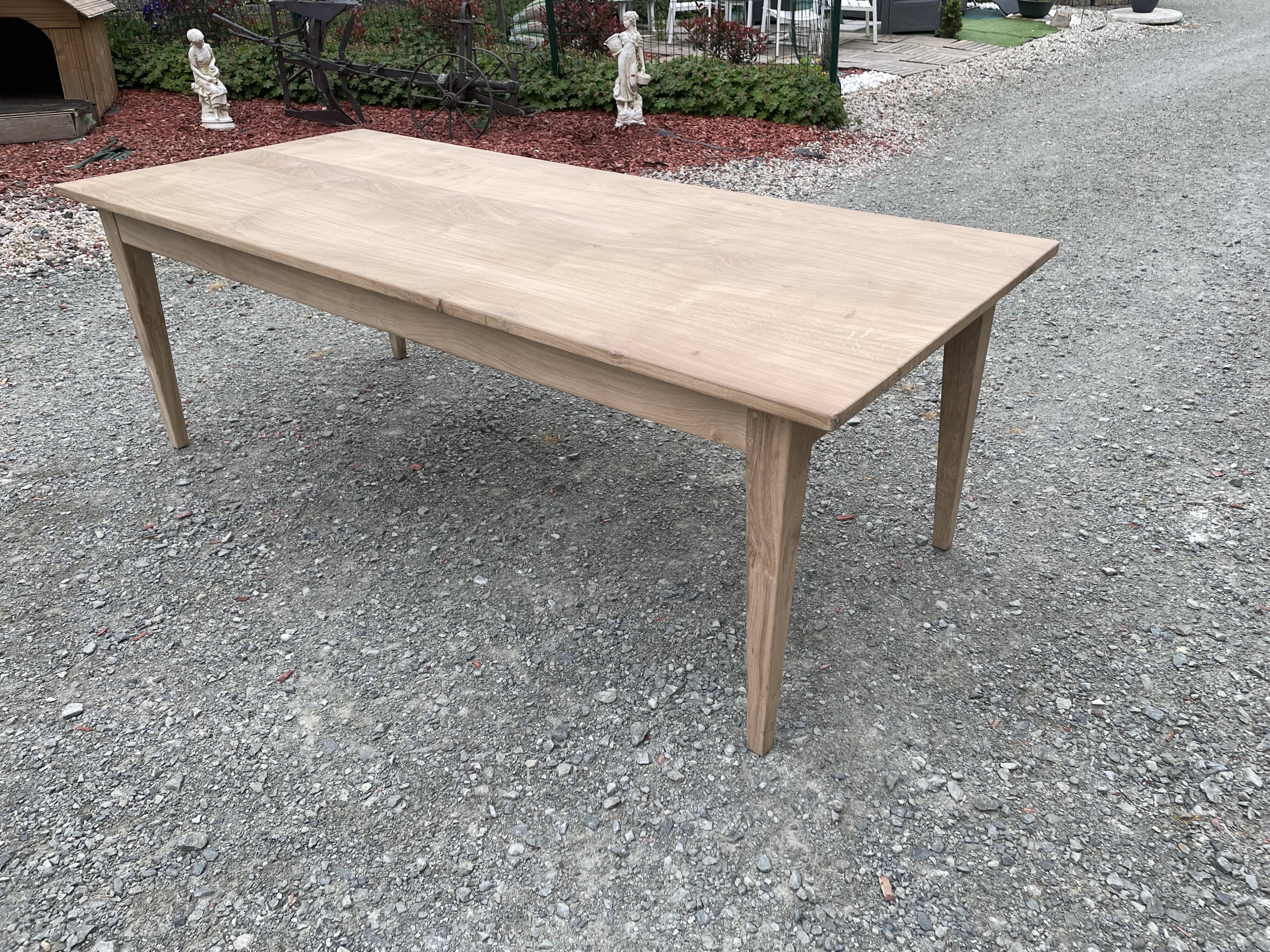 Raw oak farmhouse table