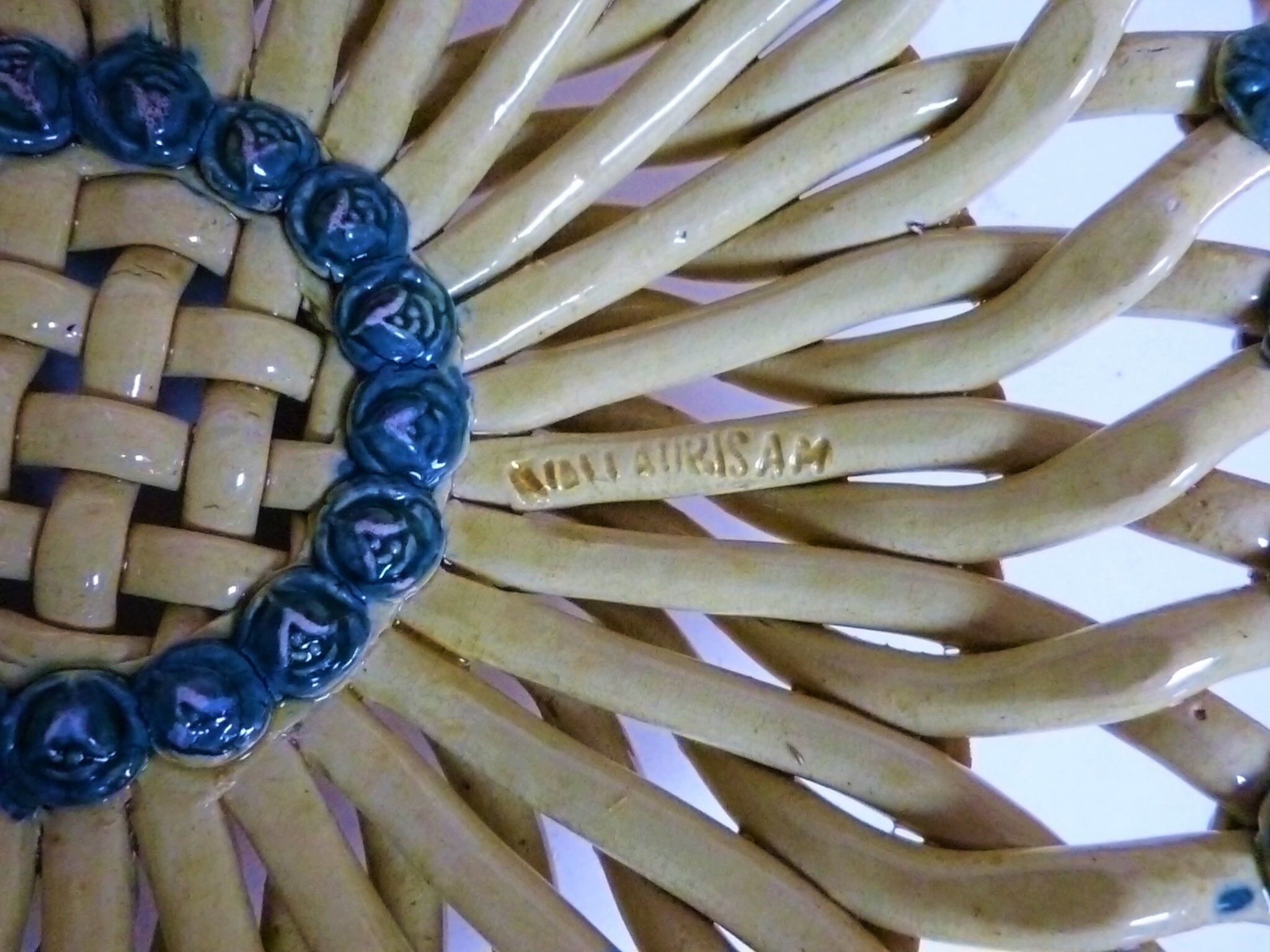 woven ceramic cup signed Foucard Jourdan Vallauris 1950