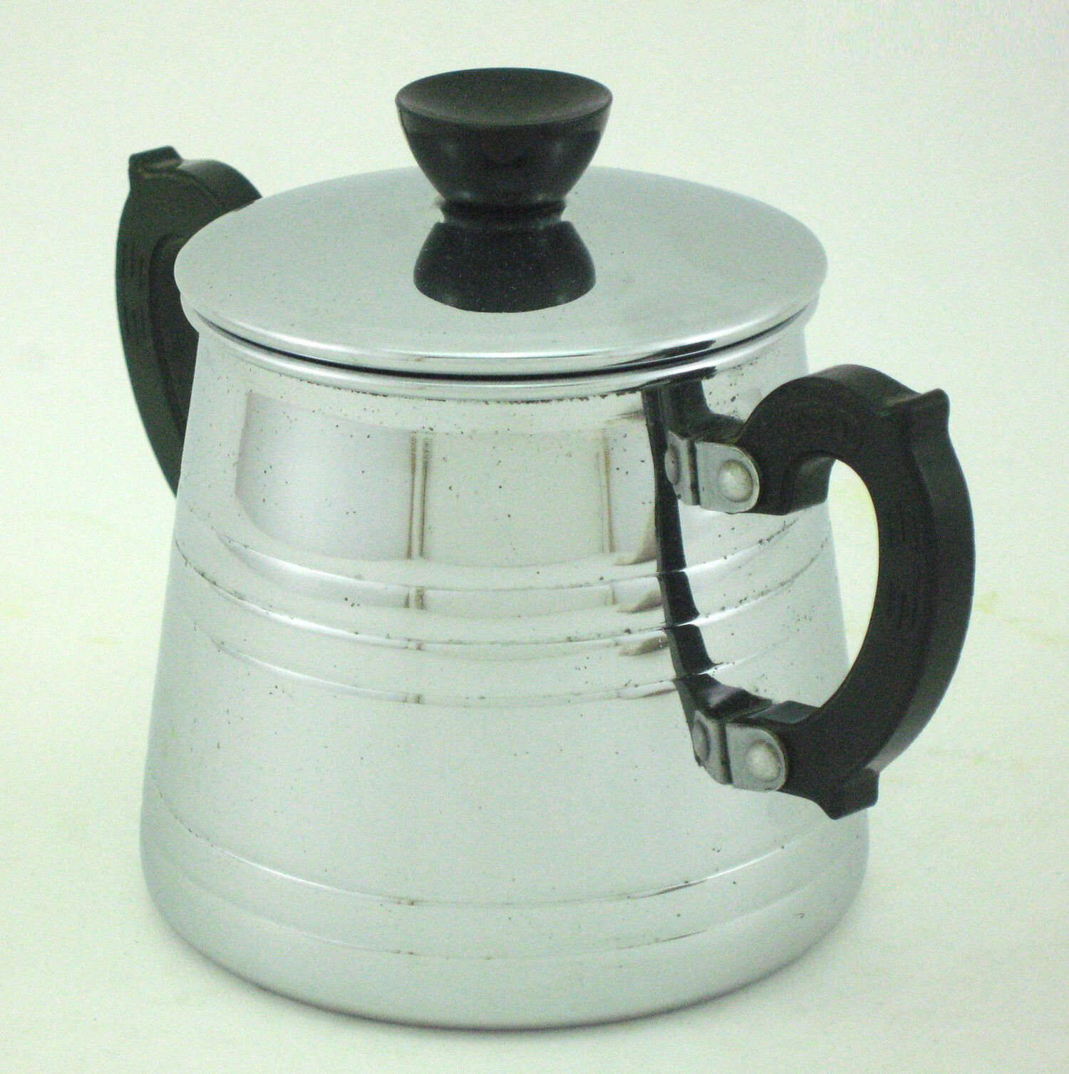 Antique chrome-plated copper sugar bowl - Menesa France - vintage 1940s