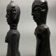 Pair of wooden statuettes sculptures of african couple 1960