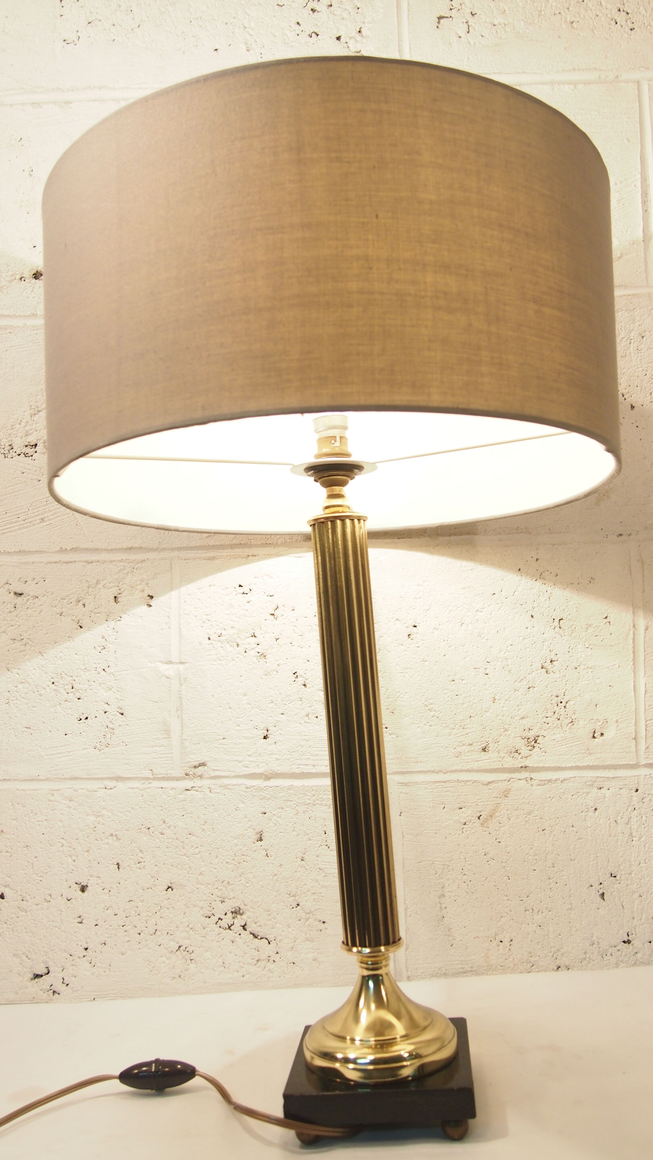 Lamp EMPIRE column Antique Neo Classic Bronze dore marble Table Desk Lamp Column Classical Alabaster