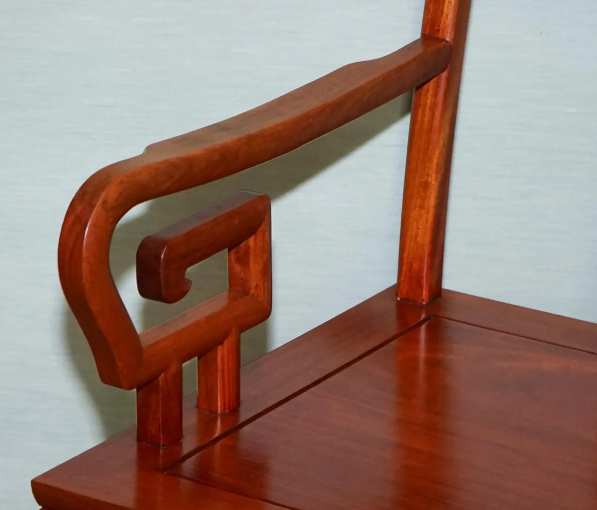 Vintage Oriental Armchair in Carved Teak, China
