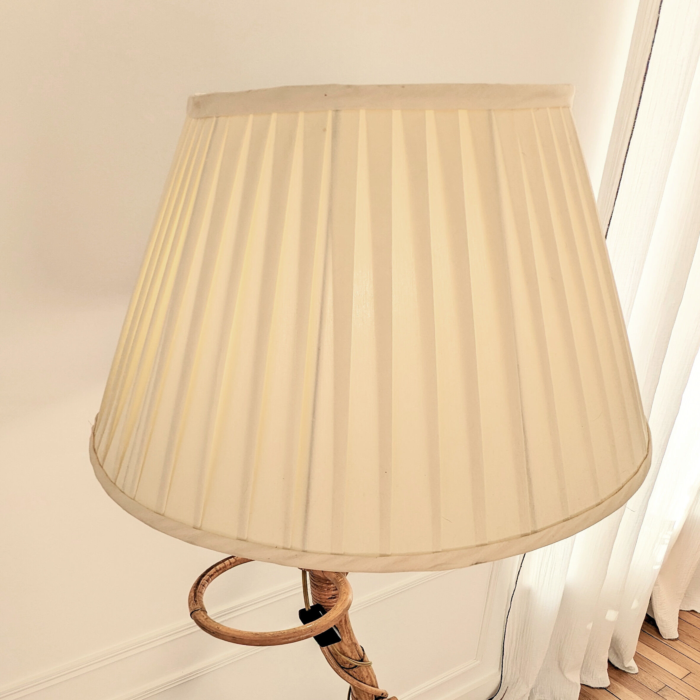 Rattan floor lamp, 60s