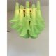 Contemporary Modern Green Frosted "Selle" Murano Glass Rectangular Chandeli