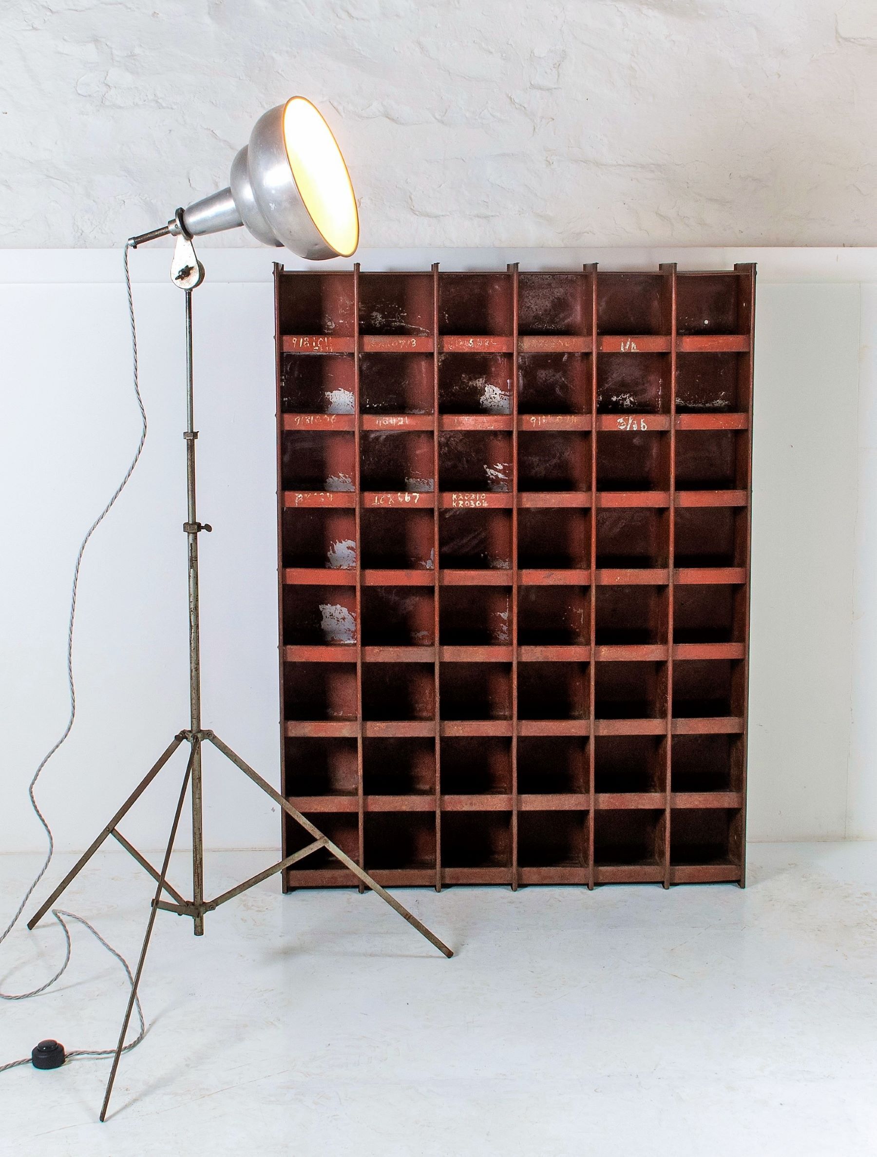 1920s industrial pigeon hole storage