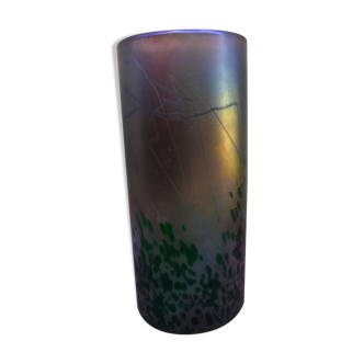 Iridescent glass vase