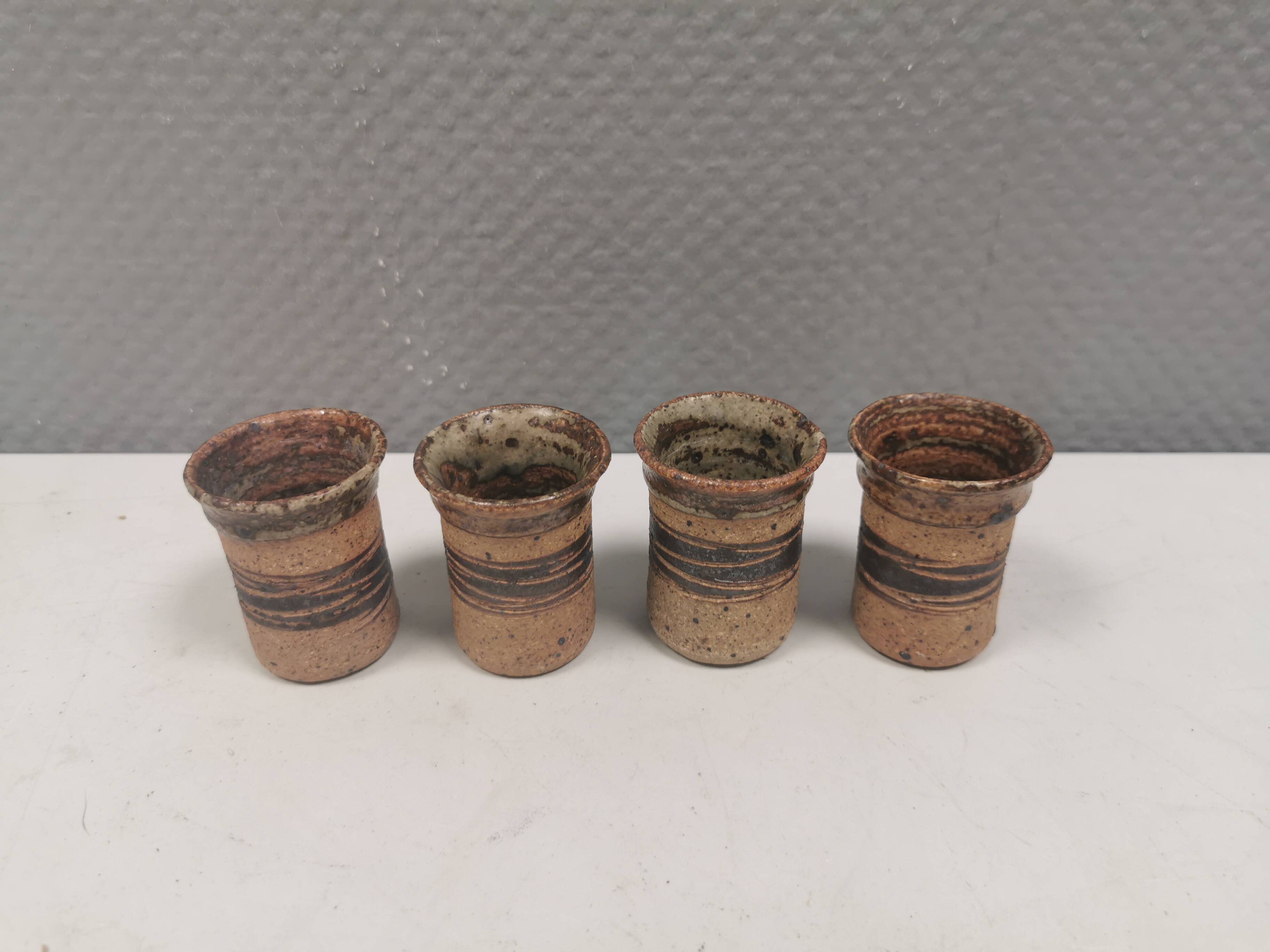 Four small vases, By famous Tue Poulsen Denmark 1960-70s.