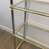 Neoclassical shelf with silver gunmetal patina and gilt metal