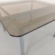Vintage square coffee table in smoked glass and chrome metal from the 1970s.