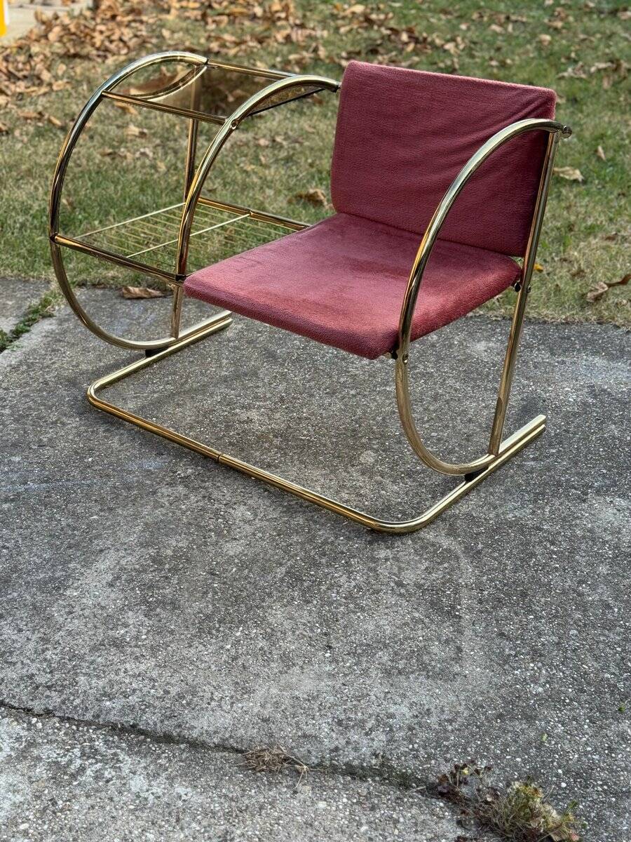 Vintage brass bench, 1960s