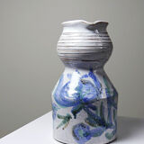 Glazed stoneware pitcher Vallauris 1970s Boris Kasianoff, Albert Thiry, Le Mûrier