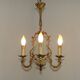 French Vintage Bronze Art Nouveau Style 4 Light 4 Sided Cage Chandelier