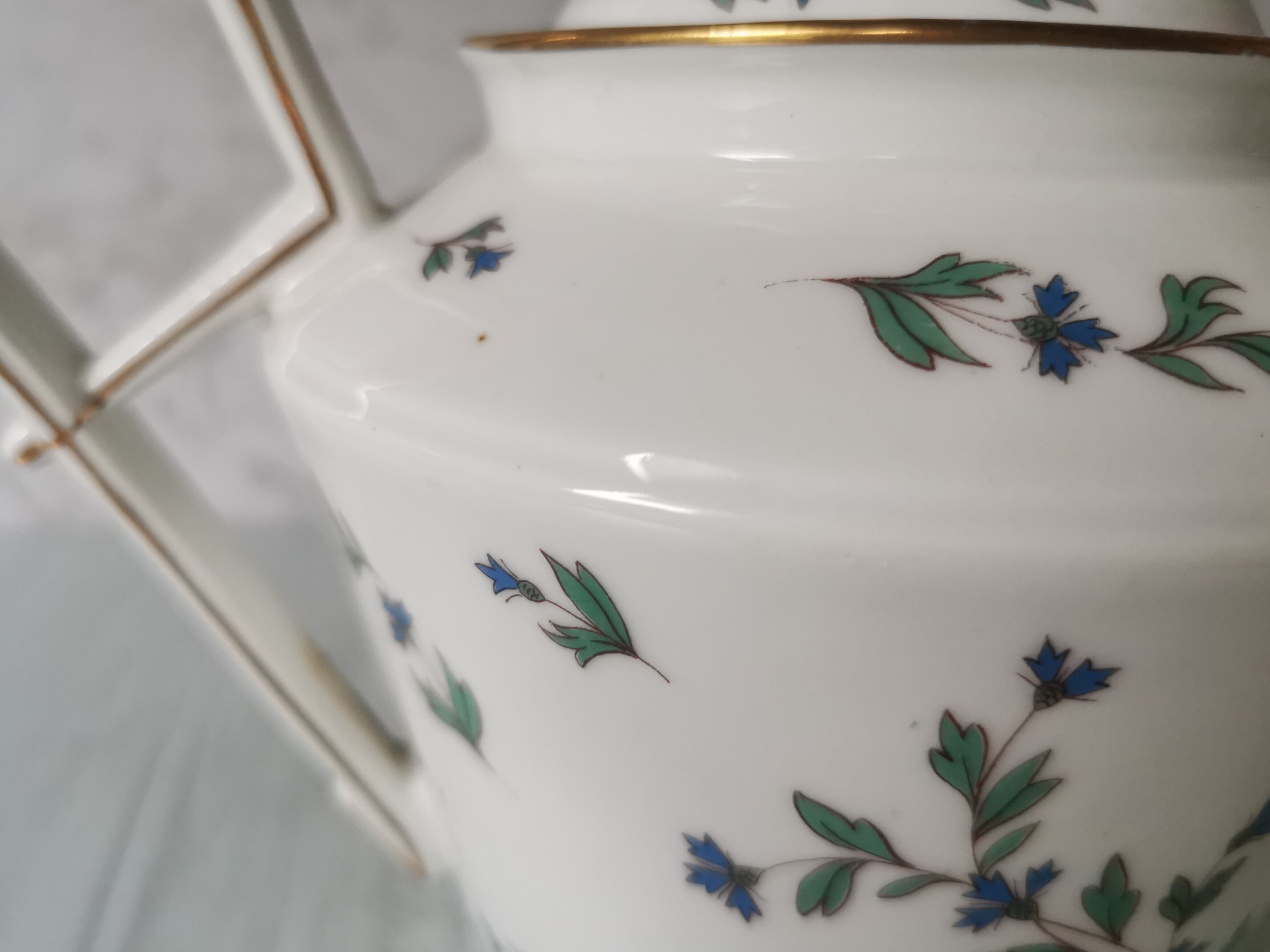 Porcelain barbel tea set Limoges Guérin