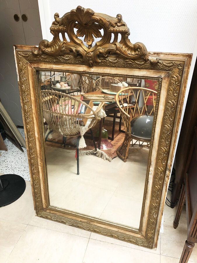 Mirror trumeau wood and plaster, early 20th