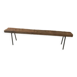 banc chêne pied métal